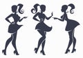 Vector collection of fashion girls silhouette