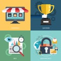 Vector collection of flat and colorful business, marketing and finance concepts. Design elements for web and mobile development Royalty Free Stock Photo