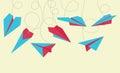 Collection of Flat Paper Planes Royalty Free Stock Photo