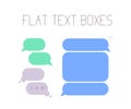 Vector collection of flat text balloons. Royalty Free Stock Photo