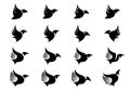 Vector Collection of Flying Bird Silhouettes design template