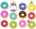 Vector Collection of Fun and Cute Donuts