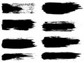 Vector collection of grungy black paint brush stroke Royalty Free Stock Photo