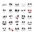 Vector Collection of Halloween Faces. The nightmare before christmas. Jack Skellington. halloween jack faces silhouettes