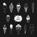 Vector collection of hand drawn ice cream