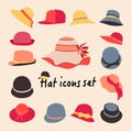 Vector collection of hats for men and women