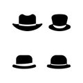 Vector collection of hats or photo props in black Royalty Free Stock Photo