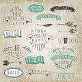 Vector Collection of hipster style words and phrases.