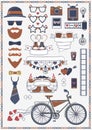 Collection of hipster wedding objects and signs. Decorative design elements for wedding card and invitation and infographic