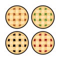 Vector collection of homemade fruit and berry pies Royalty Free Stock Photo