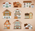 Townhouses (retro colors) Royalty Free Stock Photo