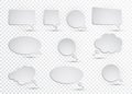 Vector collection of isolated speech bubbles on the transparent background