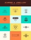 Vector collection of jewellery and diamond logos. Royalty Free Stock Photo