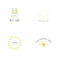 Vector collection of minimal hand drawn logo templates for children related businesses.