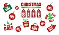 Vector collection of new year discount price tags. Isolated sale offer banner and 24 hour sale promo stickers, business