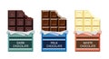 Vector collection of opened chocolate Royalty Free Stock Photo