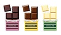 Vector collection of opened chocolate Royalty Free Stock Photo