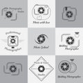 Vector collection of photography logo templates Royalty Free Stock Photo