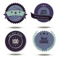 Vector collection of Premium Quality and Guarantee Labels retro vintage style design. 100% sign set badges hight realistic.