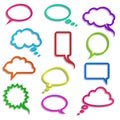 Vector collection of realistic colored speech bubbles Royalty Free Stock Photo