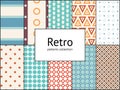 Vector collection of retro patterns. 10 different vintage tiling seamless patterns