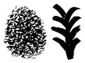 Vector collection or set of artistic black paint, ink or acrylic hand made creative brush stroke backgrounds Royalty Free Stock Photo