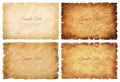 Vector collection set old parchment paper sheet vintage aged or texture isolated on white background Royalty Free Stock Photo