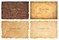 Vector collection set old parchment paper sheet vintage aged or texture isolated on white background Royalty Free Stock Photo