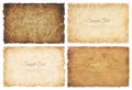 Vector collection set old parchment paper sheet vintage aged or texture isolated on white background Royalty Free Stock Photo