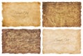 Vector collection set old parchment paper sheet vintage aged or texture isolated on white background Royalty Free Stock Photo