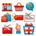 Vector collection of shopping and sale icons