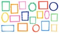 Vector collection of simple frames and borders in different shapes and bright colors