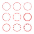 Vector collection of simple romantic round frames