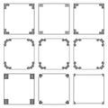 Vector collection of simple square frame in greek style Royalty Free Stock Photo