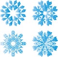 Vector collection of snowflakes in the sky