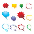 Vector collection speech and thought communication bubbles.