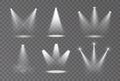 Vector collection of stage spotlight effects on transparent background