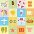 vector collection Summer Icons. doodle illustration