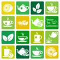 Vector collection: tea icons Royalty Free Stock Photo