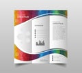 Vector collection of tri-fold brochure design templates with modern polygonal background on white.