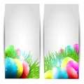 Vector Collection of Two Easter Cards with Eggs an