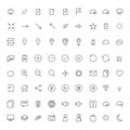 Vector collection of universal black flat icons for web, technology, communication, connectivity, music, media, finance,