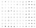 Vector collection of universal black flat icons for web, technology, communication, connectivity, music, media, finance,