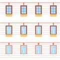 Vector collection of various windows types. For interior and exterior use. Flat style.