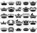 Vector Collection of Vintage Style Crown Silhouettes