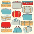 Vector Collection of vintage suitcases