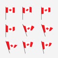 Vector collection of wavy Canada flags