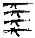 Vector collection of weapon silhouettes Royalty Free Stock Photo