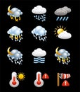 Vector Collection of Weather Icons and Symbols Royalty Free Stock Photo