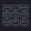 Vector collection of web development icons - html Royalty Free Stock Photo